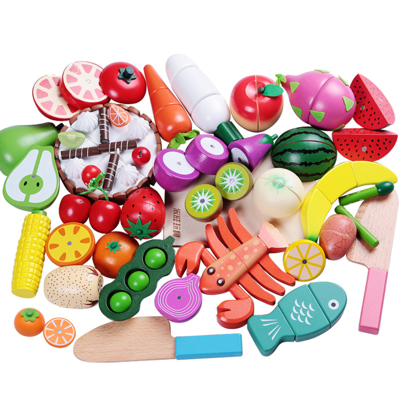 1PCS Wooden Toy Magnetic Cutti - Baby Food Vegetables recension och pris
